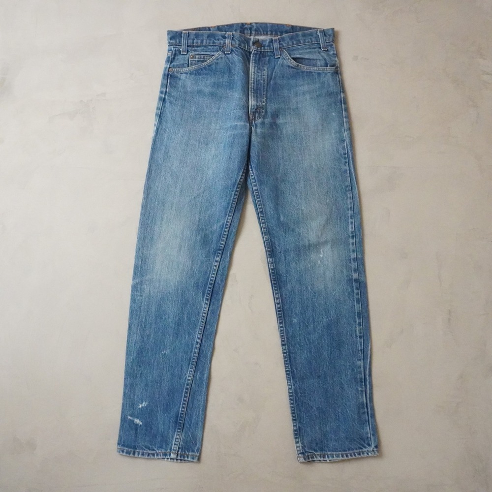 Vintage Levis 505 Jeans 34x32 90s Blue Orange Tab Straight Leg Denim USA Made